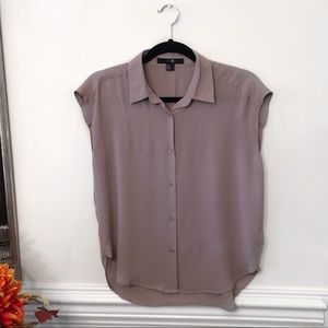 Forever 21 Button Down Tan Blouse Top Shirt